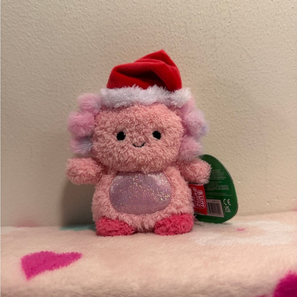 Squishmallows Axolotl santa hat